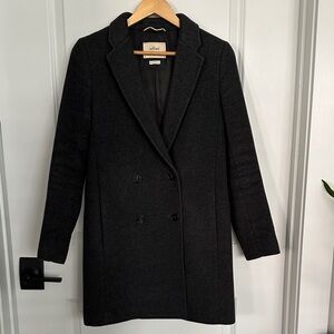Wilfred Aritzia Charcoal Dark Gray Double-Breasted Wool and Cashmere Pea Coat XS